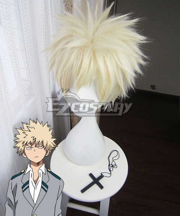 

My Hero Academia Boku no Hero Akademia Katsuki Bakugou Light Golden Cosplay Wig - A Edition