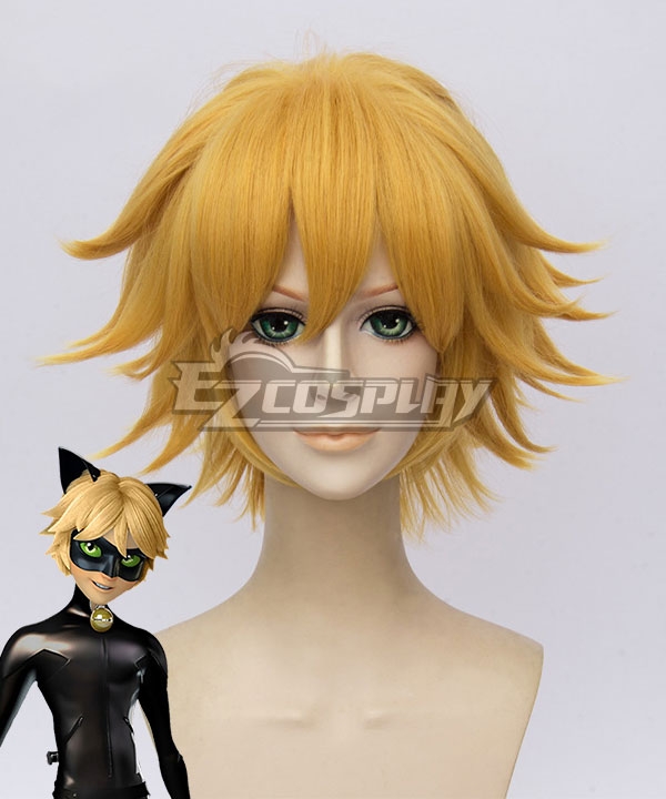 Miraculous Ladybug Adrien Cat Noir Golden Cosplay Wig