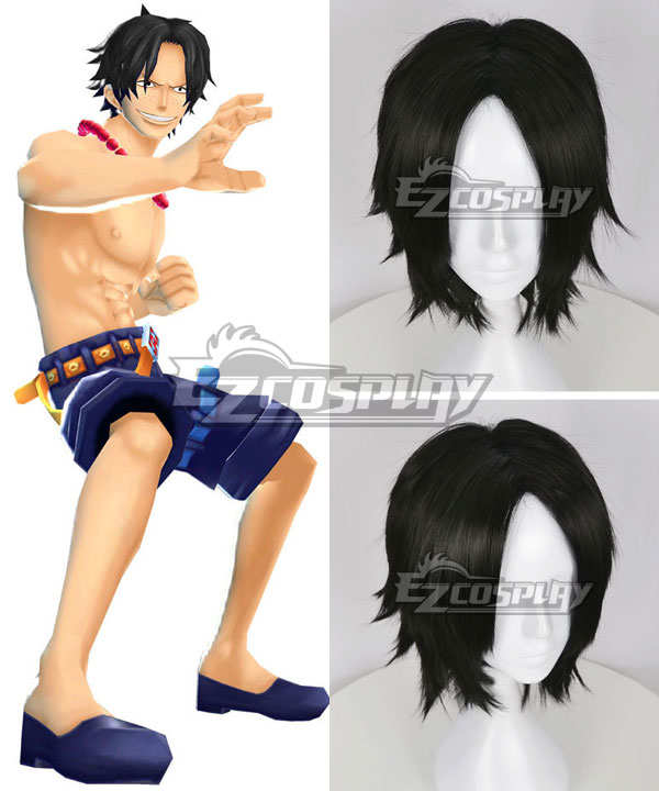 One Piece Portgas D Ace Black Cosplay Wig