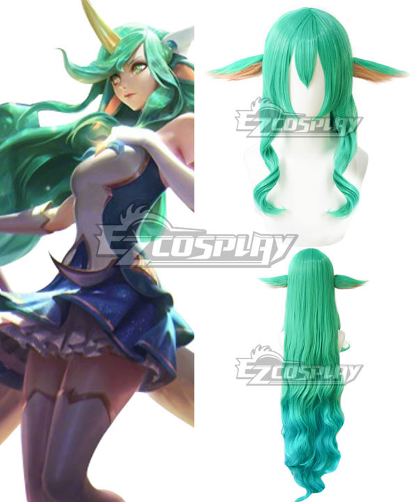 League of Legends LOL Star Guardian Soraka Blau Grün Cosplay Perücke