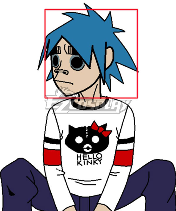 Gorillaz 2-D 2 D Blaue Cosplay-Perücke