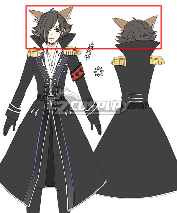 Show By Rock UR Amatelast Black Cosplay Wig - Wig + Ears