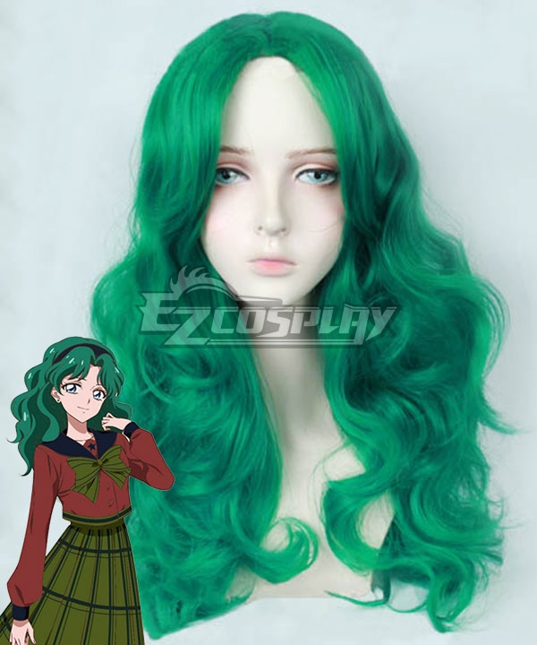 Sailor Moon Michiru Kaiou Green Cosplay Wig