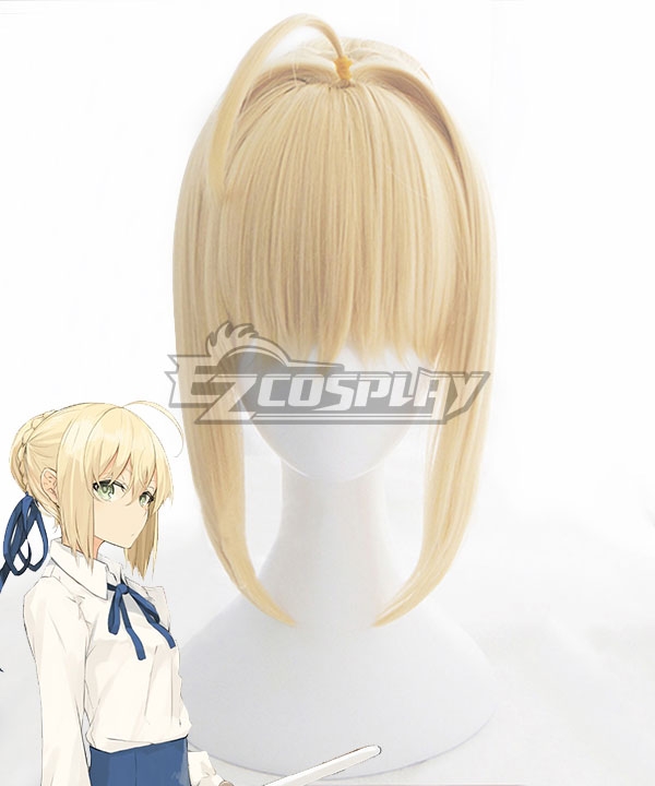Fate Grand Order FGO Fate Stay Night Fate Zero Saber Altria Pendragon King Arthur Golden Cosplay Wig - Only Wig
