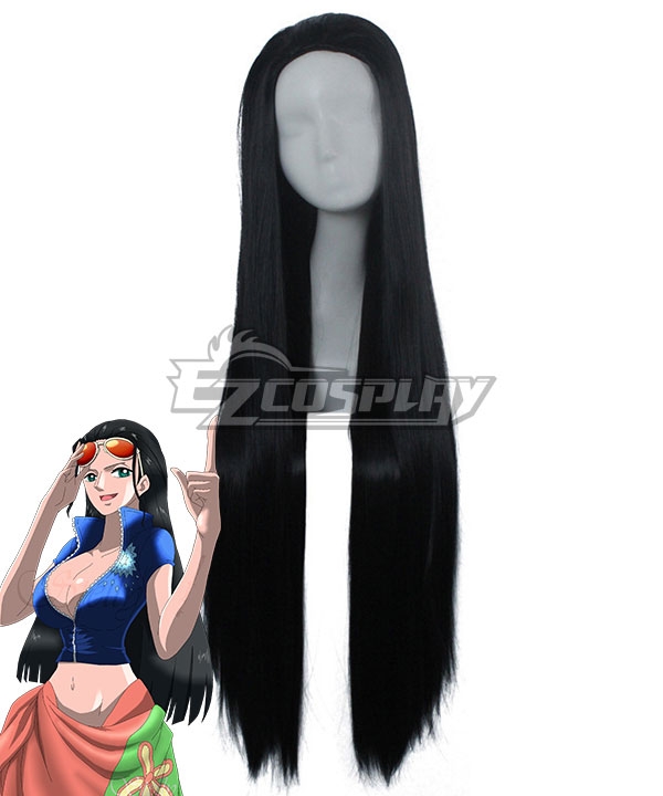 One Piece Nico Robin vor zwei Jahren, schwarze Cosplay-Perücke