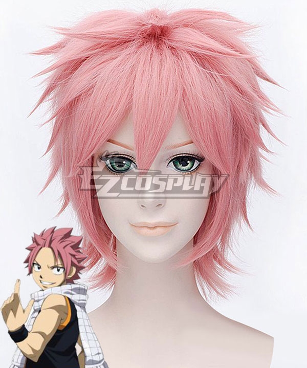 Fairy Tail Etherious Natsu Dragneel Rosa Cosplay Perücke