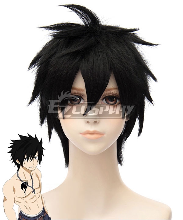 Fairy Tail Gray Fullbuster Black Cosplay Wig 