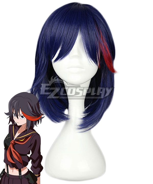 Kill La Kill Ryuko Matoi Dark Blue Red Cosplay Wig