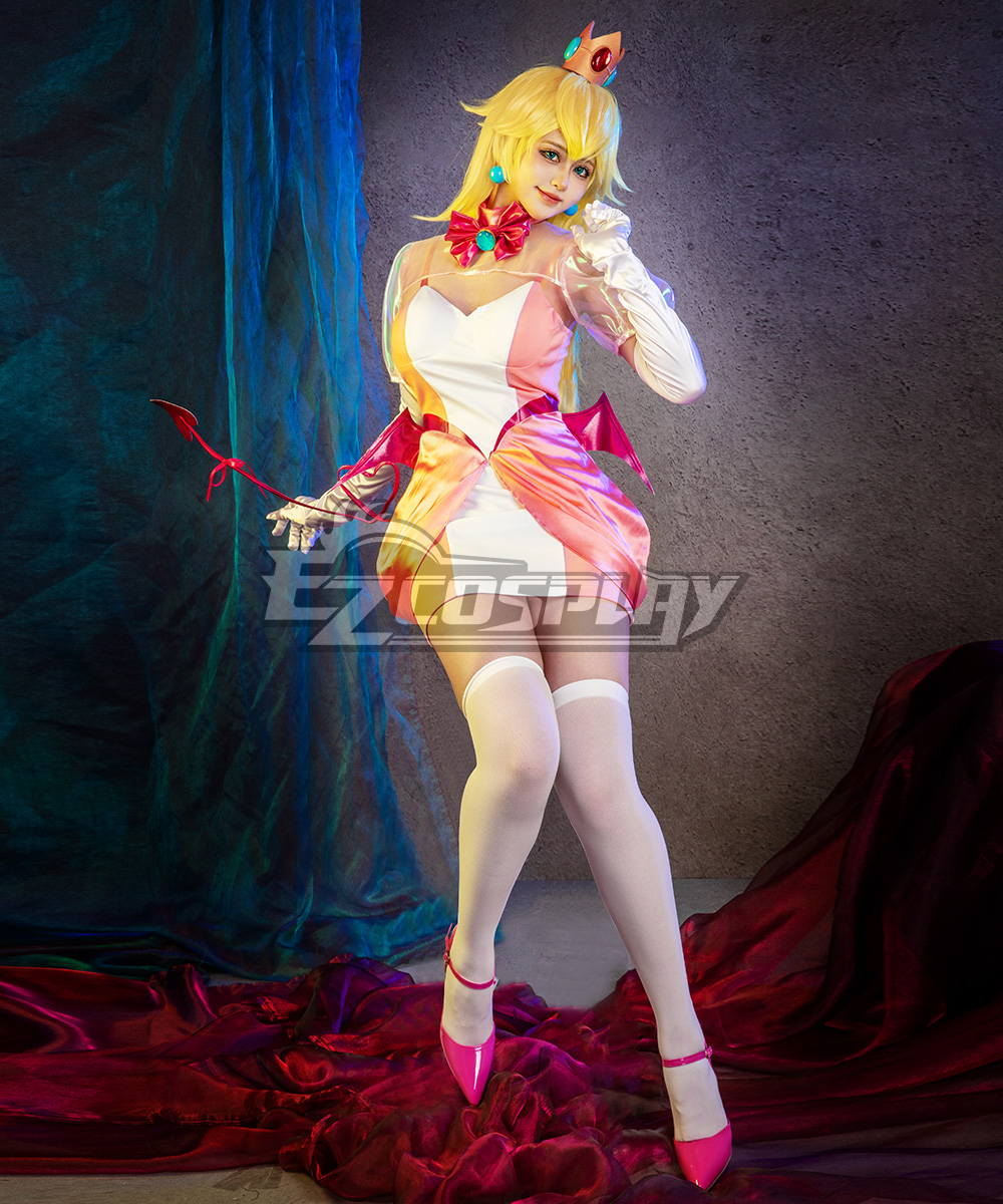 Ezcosplay Original Halloween Women Peach Pink Princess Derivative Sexy Little Devil Nurse Dress Cosplay Costume
