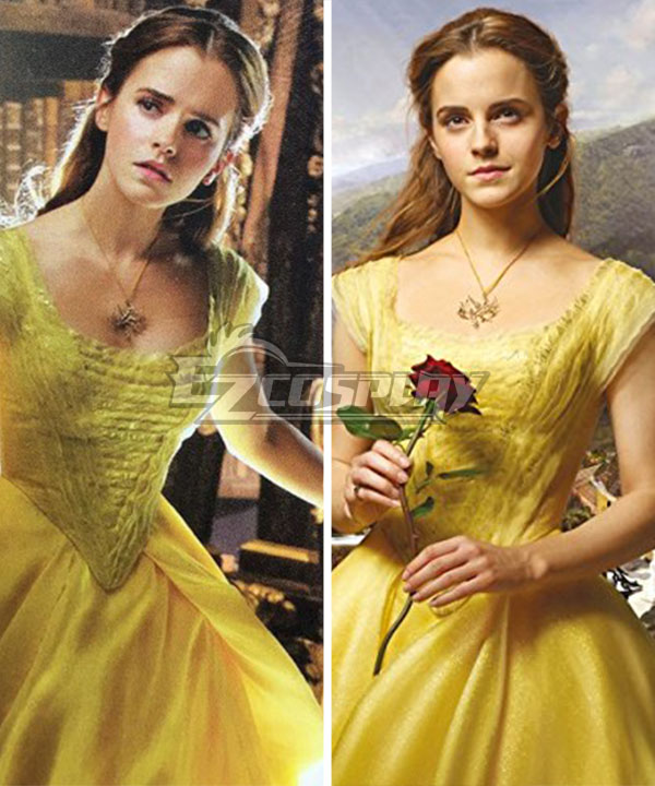 

Disney Beauty and The Beast Movie 2017 Belle Yellow Dress Cosplay Costume