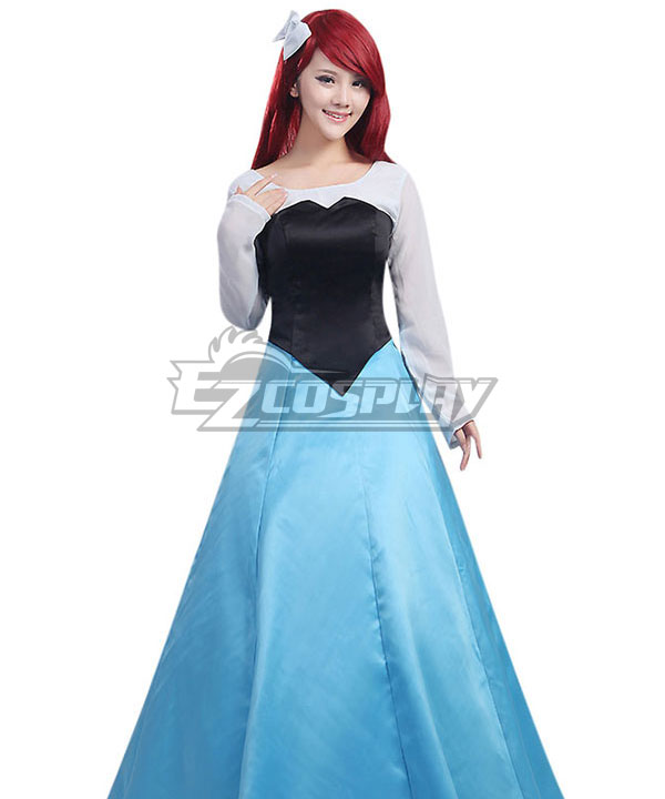 Disney The Little Mermaid Ariel Princess Blue Dress Cosplay Costume - B  Edition