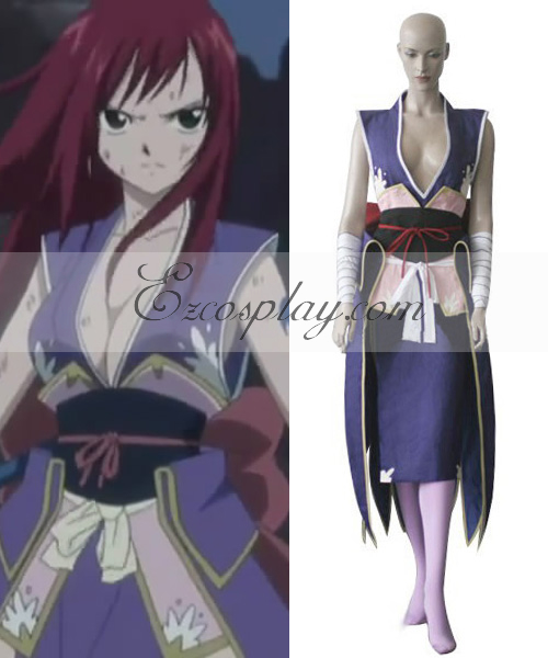 Fairy Tail Elza Kimono Fight Uniform Cosplay Costume
