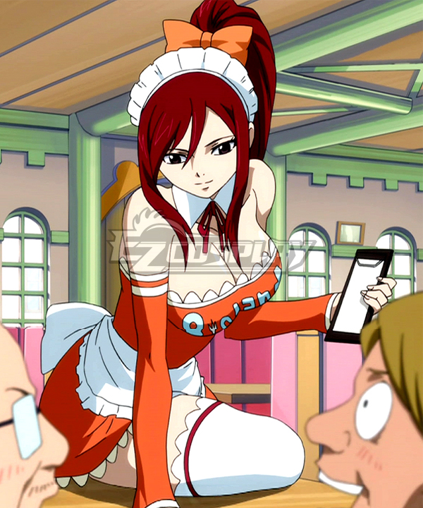 Fairy Tail Erza Scarlet 8 Island Waitress Cosplay Costume