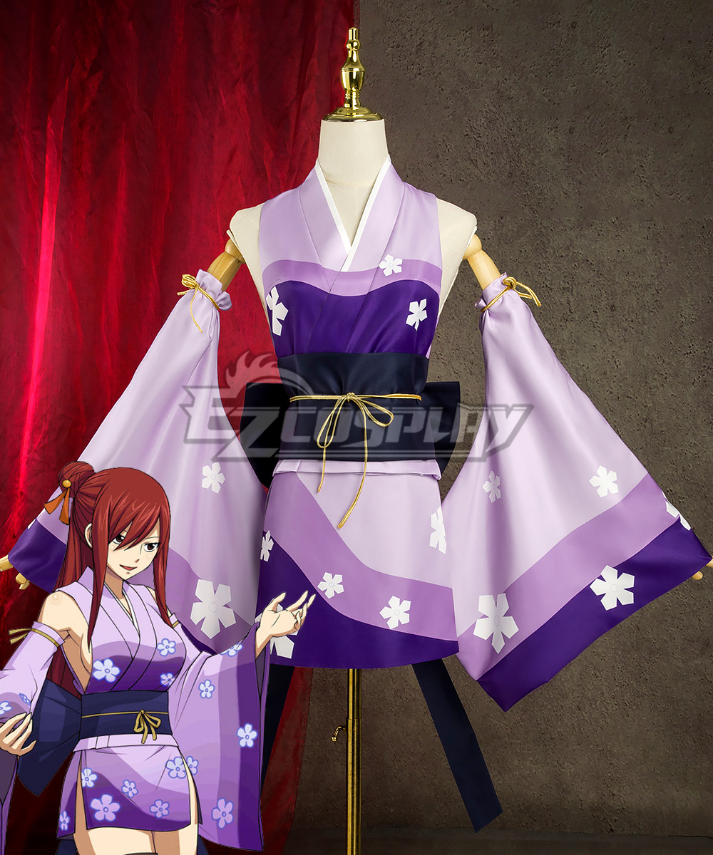 Fairy Tail Erza Scarlet Kimono Cosplay Costume