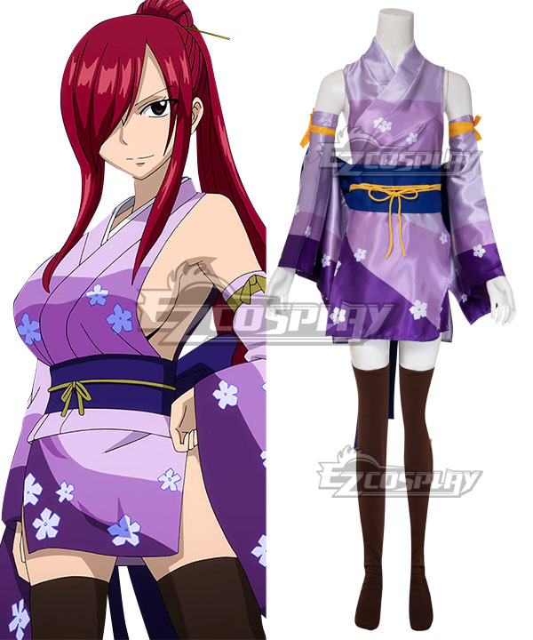 Fairy Tail Erza Scarlet Kimono Cosplay Costume