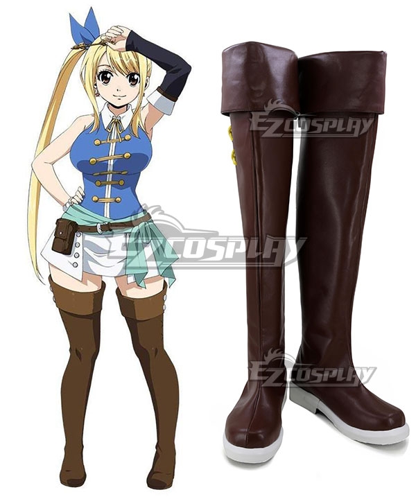 Fairy Tail Final Season Lucy Heartfilia Brown Shoes Cosplay Boots - A Edition