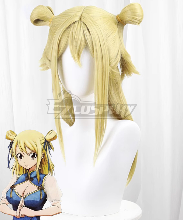 Fairy Tail Lucy Heartfilia Cheongsam Oriental Style Golden Cosplay Wig