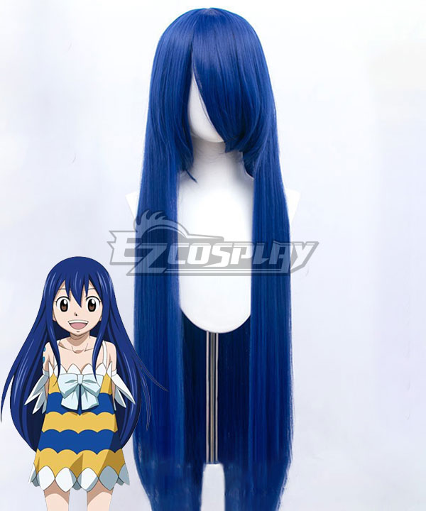 Fairy Tail Wendy Marvell Blue Long Cosplay Wig