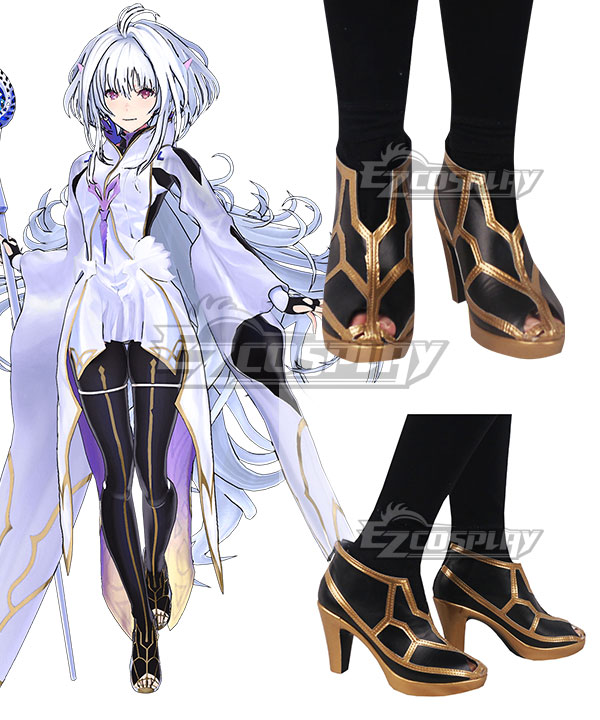 Fate Grand Order Arcade Prototype Caster Merlin Black Cosplay Shoes