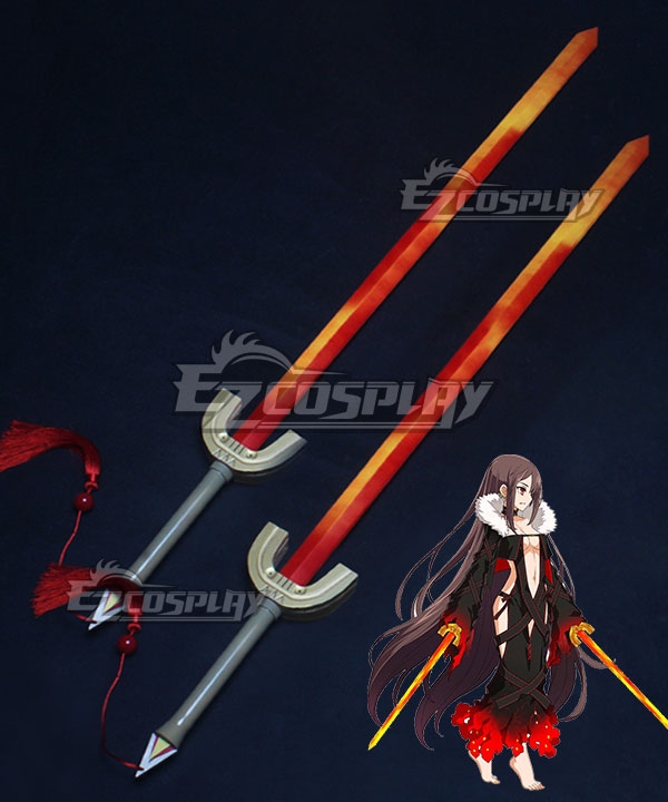 Fate Grand Order Assassin Yu Miaoyi Akuta Hinako Two Sword Cosplay Weapon Prop
