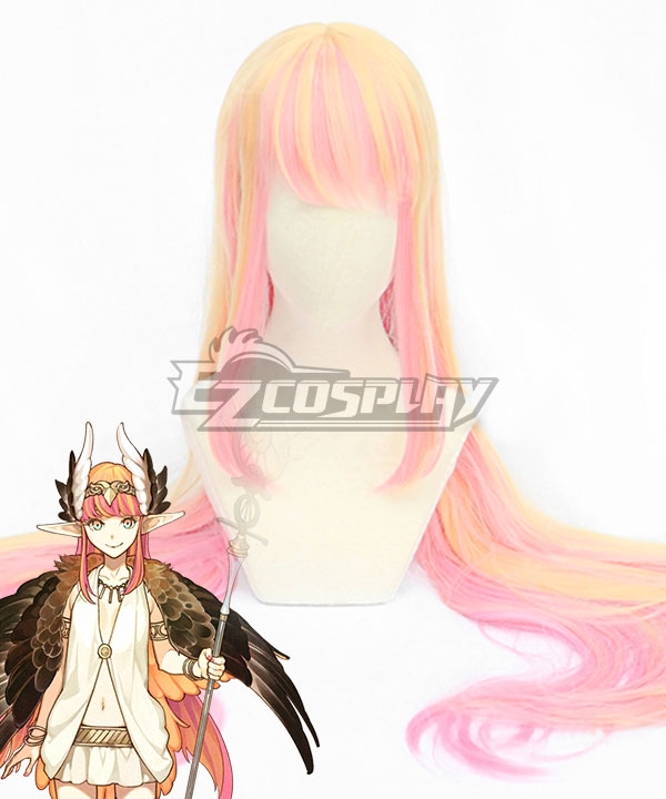 Fate Grand Order Caster Circe Pink Golden Cosplay Wig