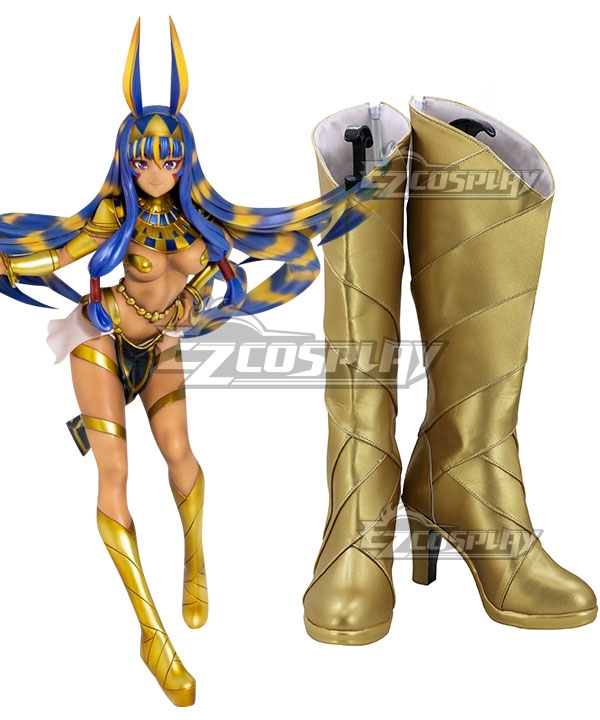 Fate Grand Order Caster Nitocris Golden Shoes Cosplay Boots