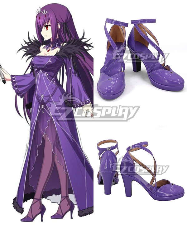 Fate Grand Order Caster Scathach Purple Cosplay Shoes
