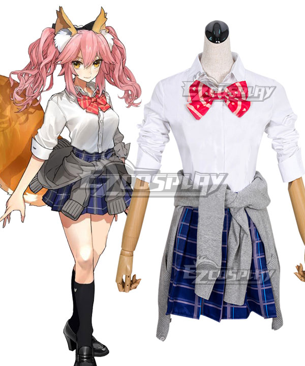 Fate Grand Order Fate Extella Tamamo no Mae School Uniform Cosplay Costume