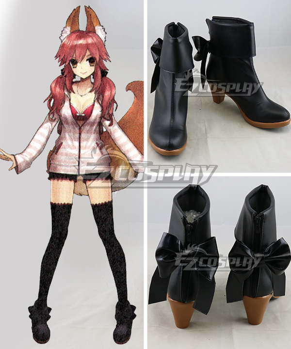 Fate Grand Order FATE EXTRA CCC Caster Tamamo no Mae Black Cosplay Shoes