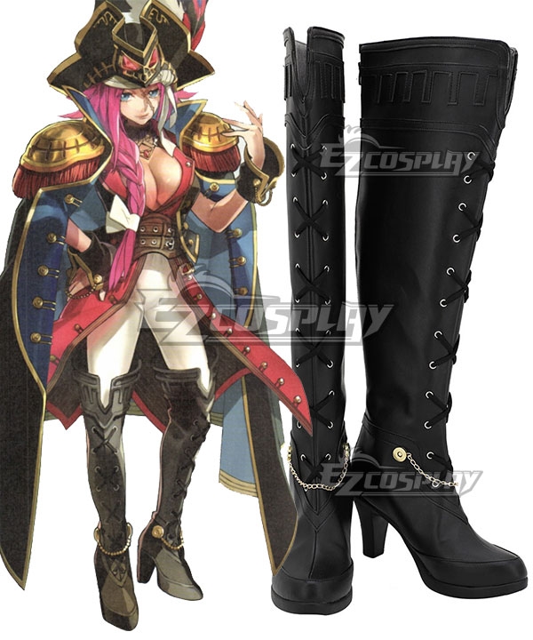 Fate Grand Order Fate EXTRA Last Encore Rider Francis Drake Black Shoes Cosplay Boots