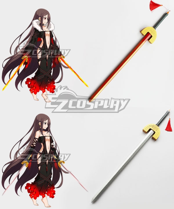Fate Grand Order FGO Assassine Yu Miaoyi Akuta Hinako Weiß Rot Zwei Schwerter Cosplay Waffe Prop