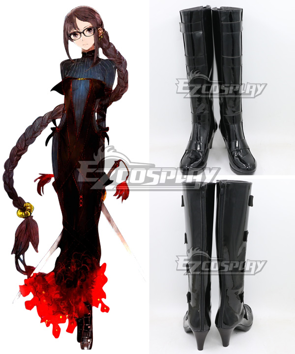 Fate Grand Order FGO Assassin Yu Miaoyi Ver1 Black Shoes Cosplay Boots