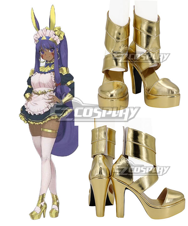 Fate Grand Order FGO Caster Nitocris Maid Golden Cosplay Shoes