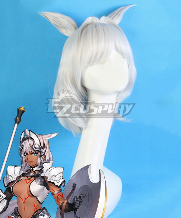 Fate Grand Order FGO Lancer Caenis Silver Cosplay Wig