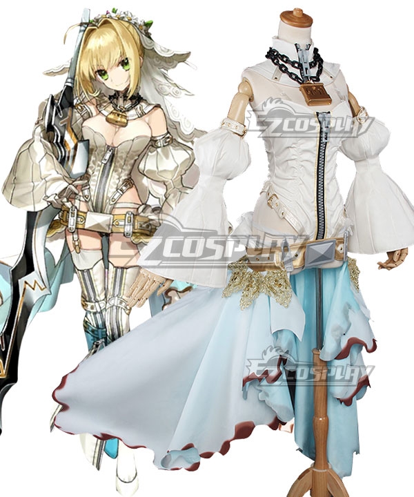 

Fate Grand Order FGO Saber Caster Nero Claudius Wedding Dress Ver2 Cosplay Costume