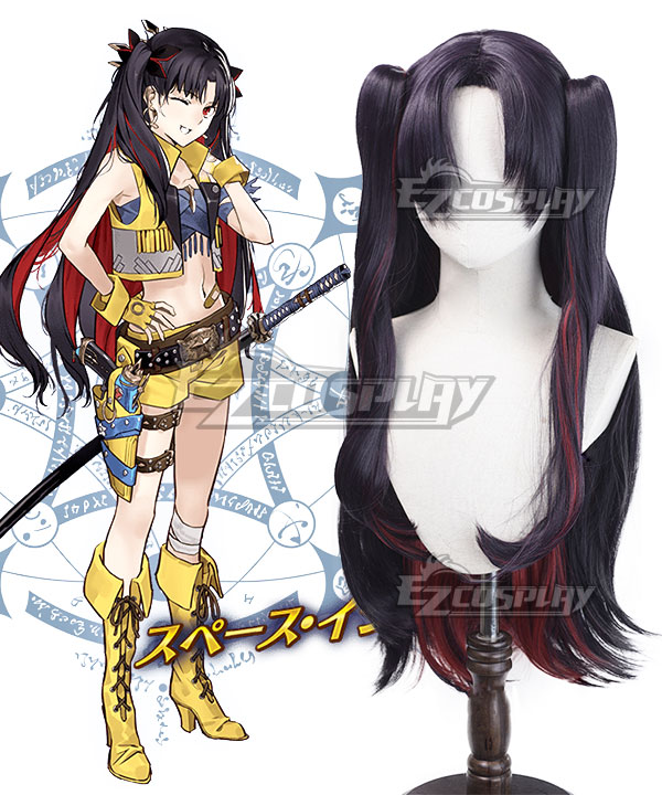 Fate Grand Order FGO Stage 2 Space Ishtar Black Cosplay Wig