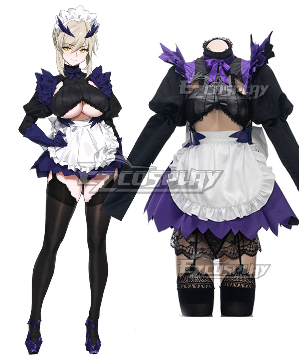 Fate Grand Order Lancer Alter Artoria Pendragon Maid Black Cosplay Costume