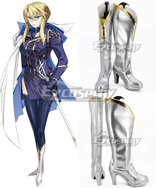Fate Grand Order Lancer Artoria Pendragon Saber Silver Shoes Cosplay Boots
