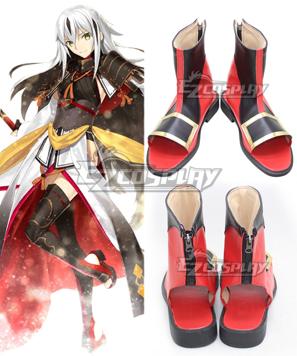 Fate Grand Order Lancer Nagao Kagetora Black Red Cosplay Shoes