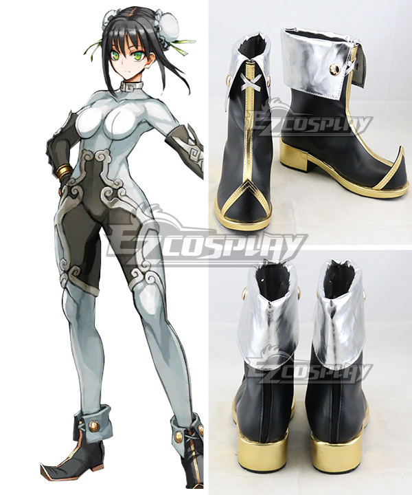 Fate Grand Order Lancer Qin Liangyu Black Shoes Cosplay Shoes