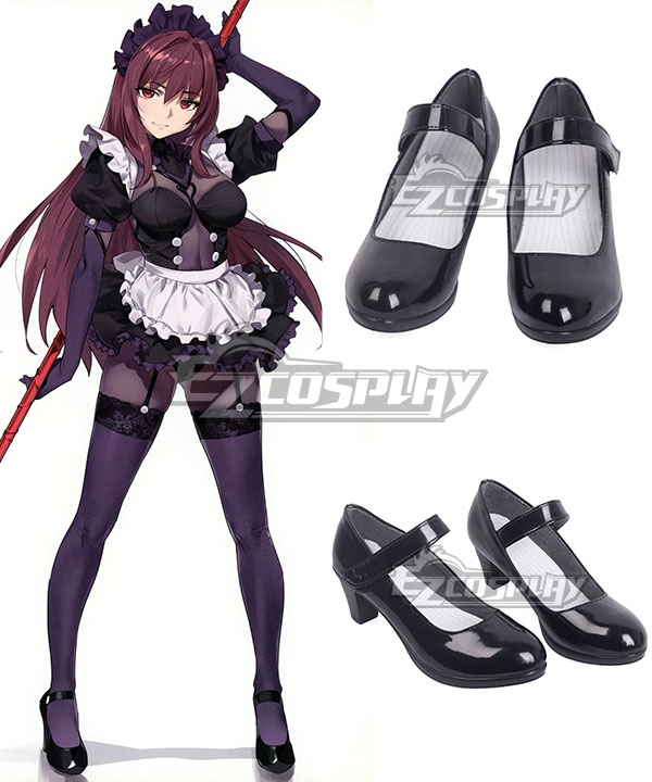 Fate Grand Order Lancer Scathach Maid Black Cosplay Shoes