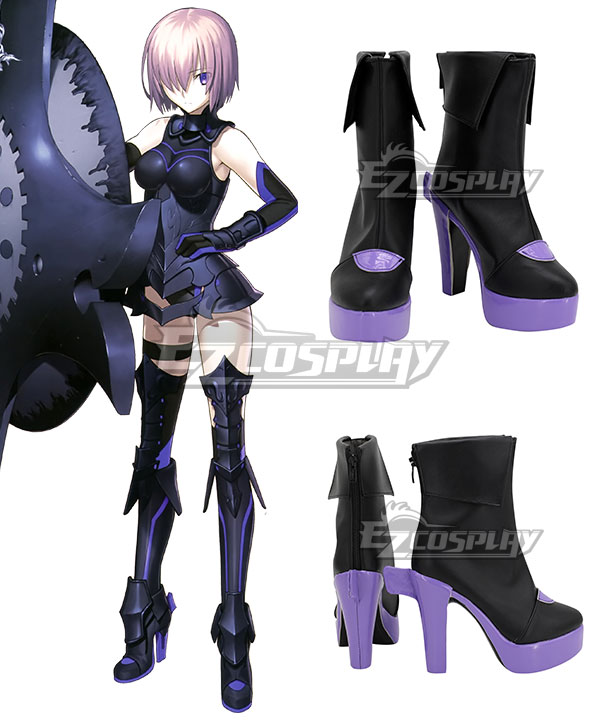 Fate Grand Order Mash Kyrielight Black Purple Cosplay Shoes