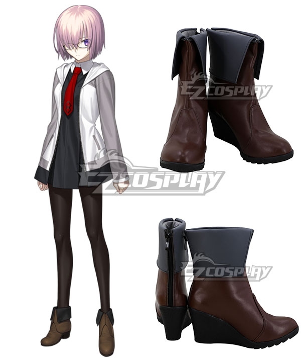 Fate Grand Order Mash Kyrielight Matthew Kyrielight Shielder Brown Shoes Cosplay Boots