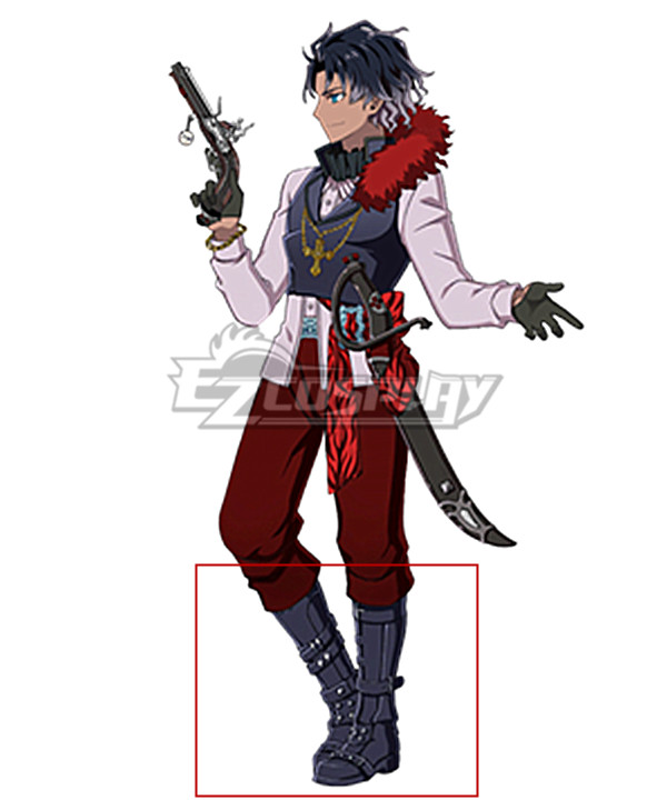 Fate Grand Order Rider Bartholomew Roberts Black Shoes Cosplay Boots