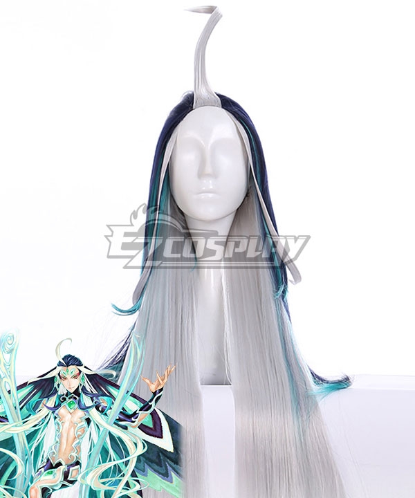 Fate Grand Order Ruler Shi Huang Di Qin Shi Huang Ying Zheng White Blue Cosplay Wig