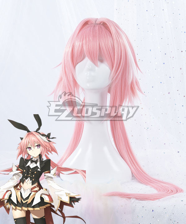 Fate Grand Order Saber Astolfo Black Maid Pink Cosplay Wig