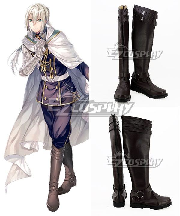 Fate Grand Order Saber Bedivere Brown Shoes Cosplay Boots