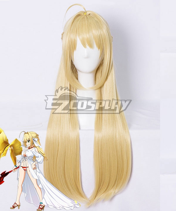 Fate Grand Order Saber Caster Nero Claudius Swimsuit Golden Cosplay Wig
