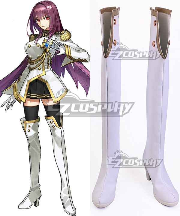 Fate Grand Order Scathach White Shoes Cosplay Boots