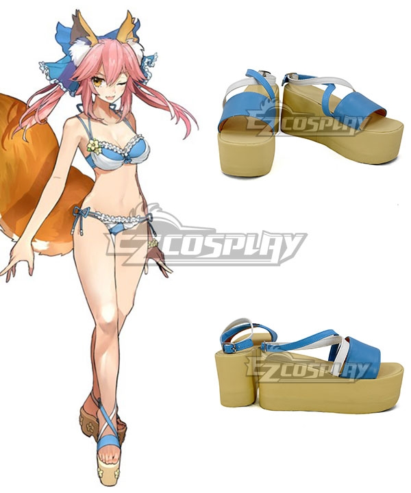 Fate Grand Order Tamamo no Mae Swimsuit Blue Cosplay Shoes
